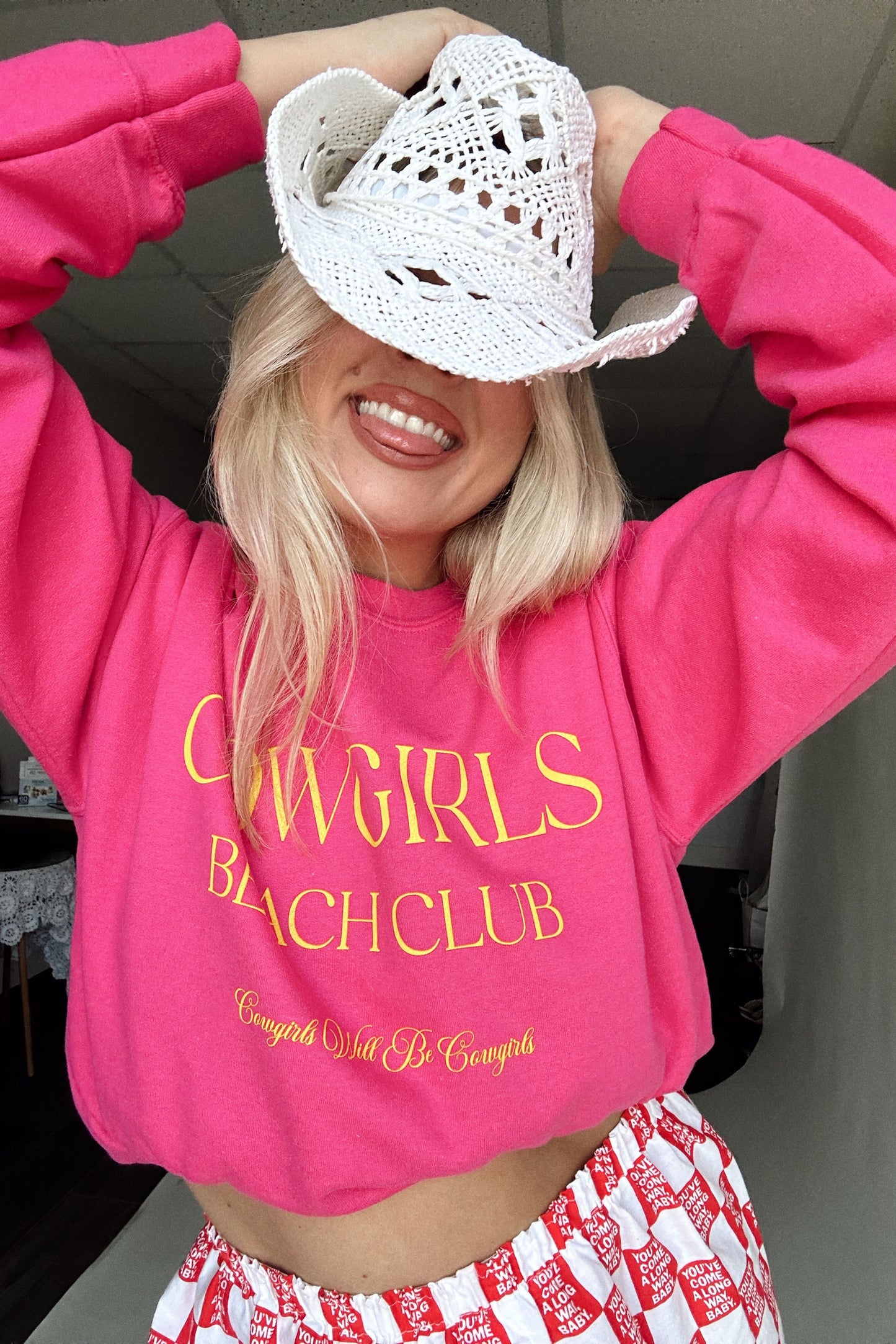 Cowgirls Beach Club Pullover Pink