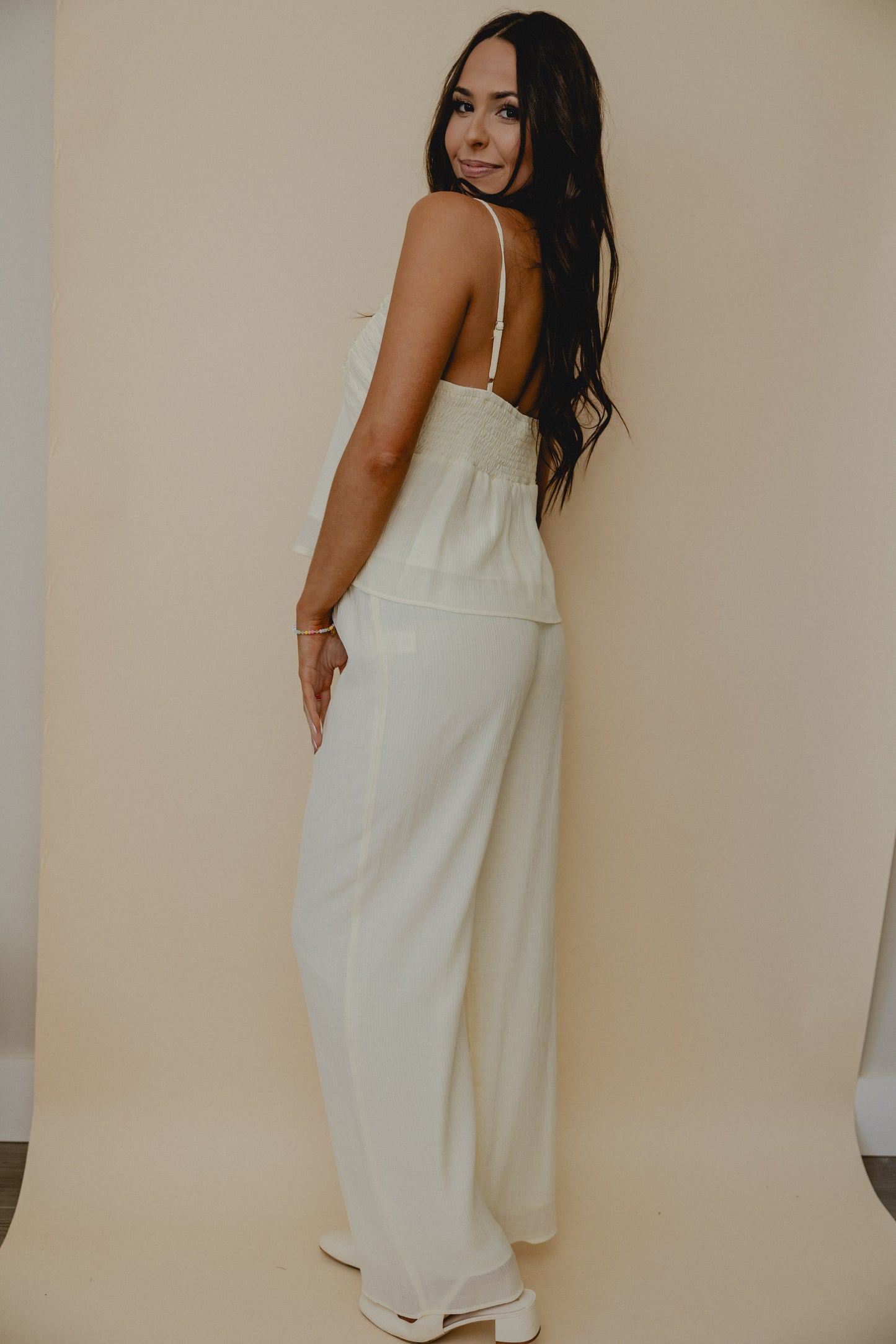 Spritz Tie Waist Pants Ivory