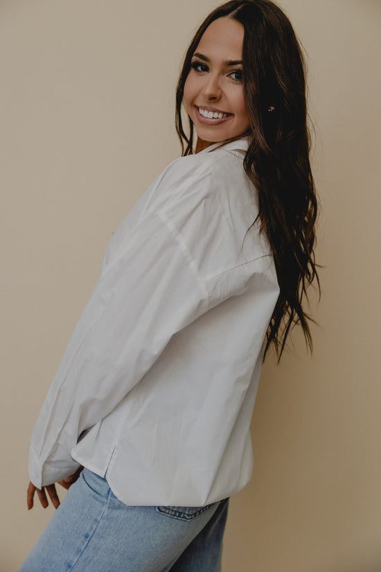 Inspo Board Gem Bow Blouse White