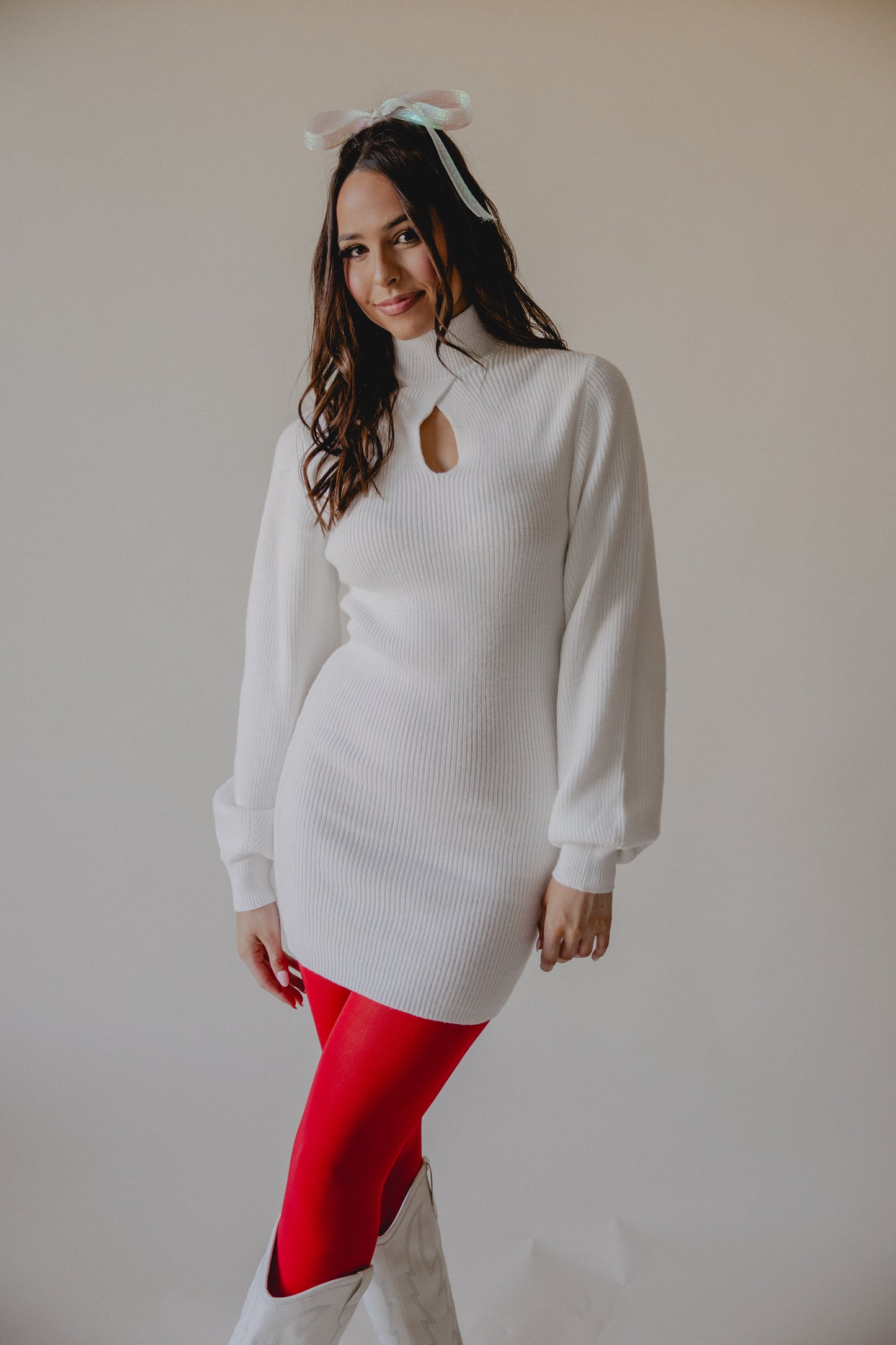 Load image into Gallery viewer, Vanilla Bean Sweater Dress Cream
