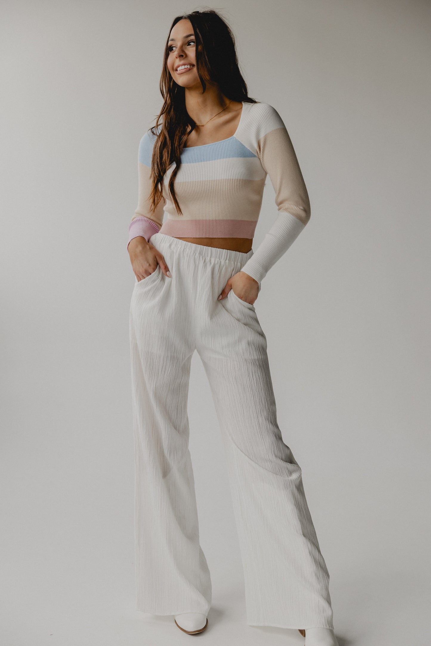 Load image into Gallery viewer, Malika Crinkle Pants Off White
