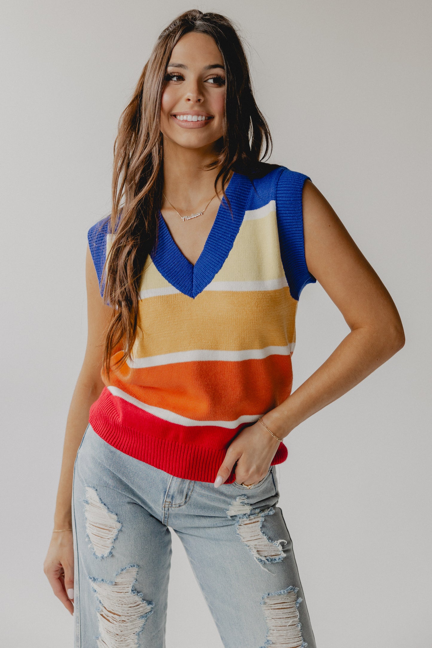 Load image into Gallery viewer, Cult Classic Stripe Vest Blue
