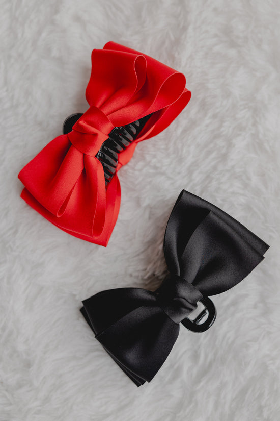 Bow Hair Claw Red
