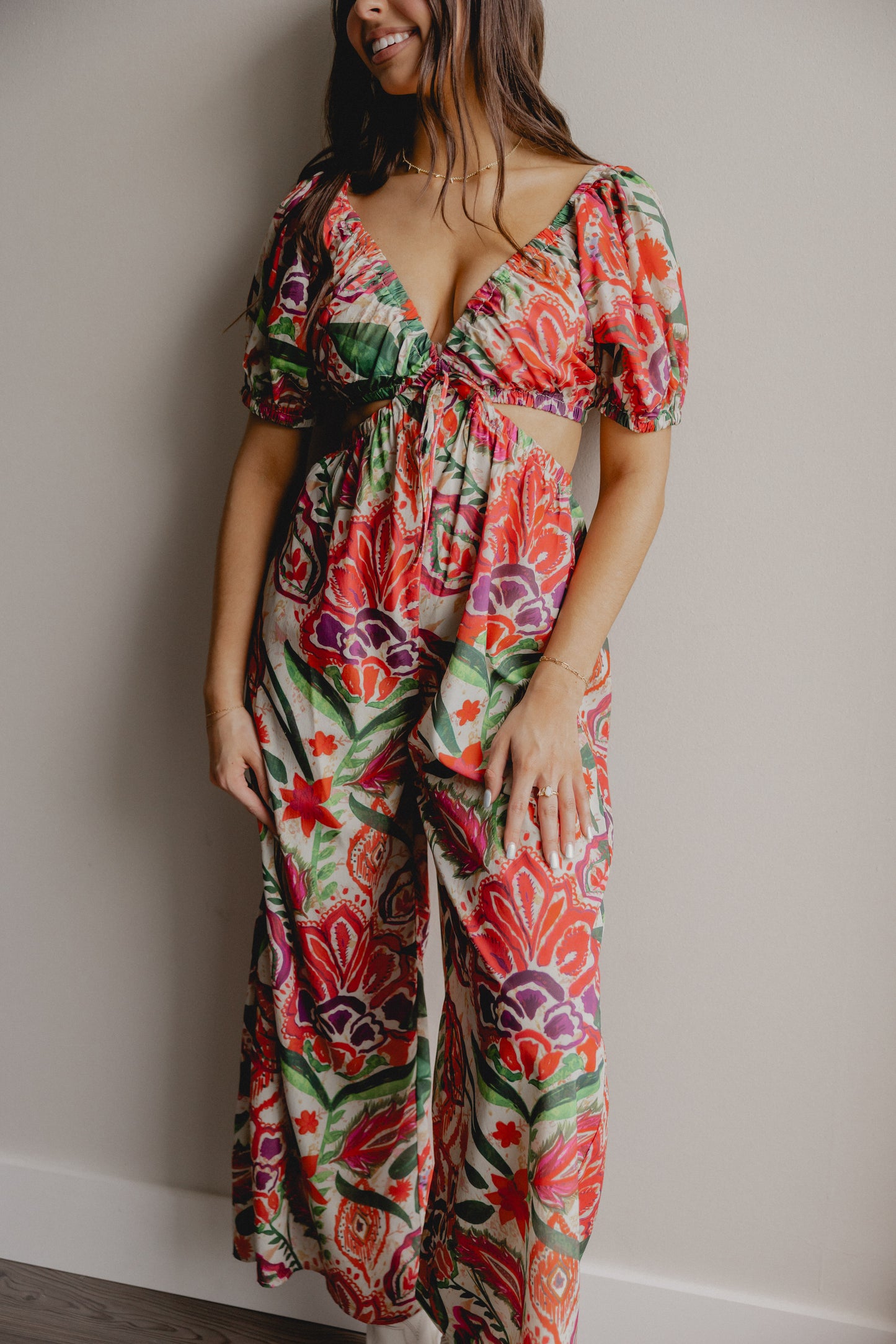 Meant For Me Jumpsuit Red Multi