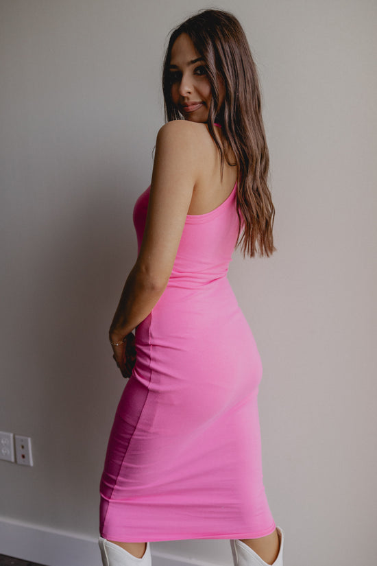 So Much Hype Midi Dress Pink