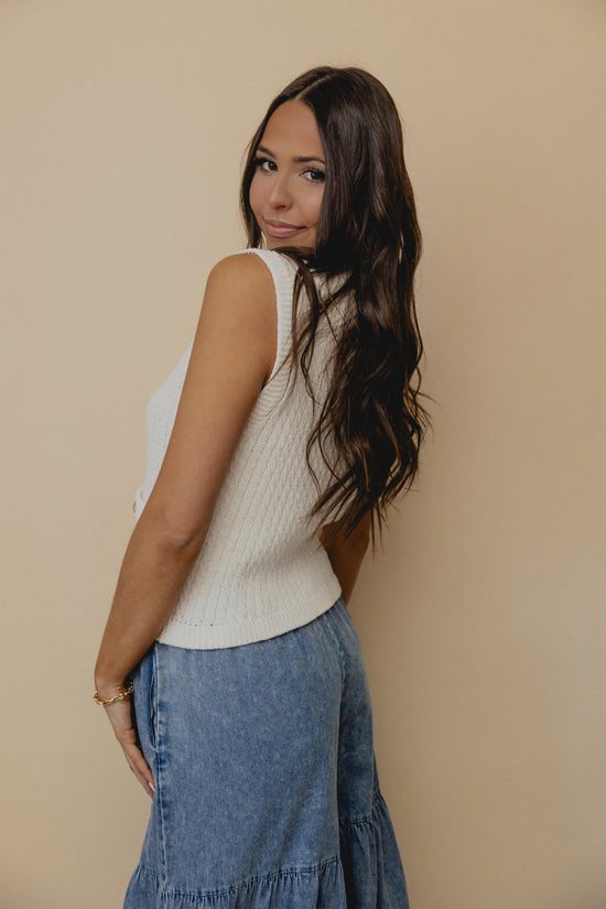Pop Records Knit Vest White