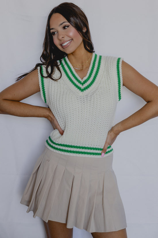 Polo Princess Sweater Vest White/Green