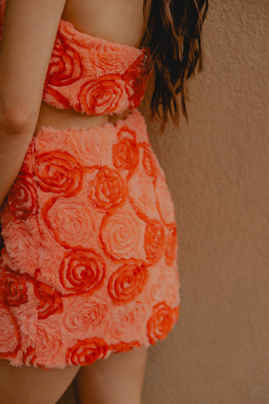 Load image into Gallery viewer, Rose Petals Skirt Coral
