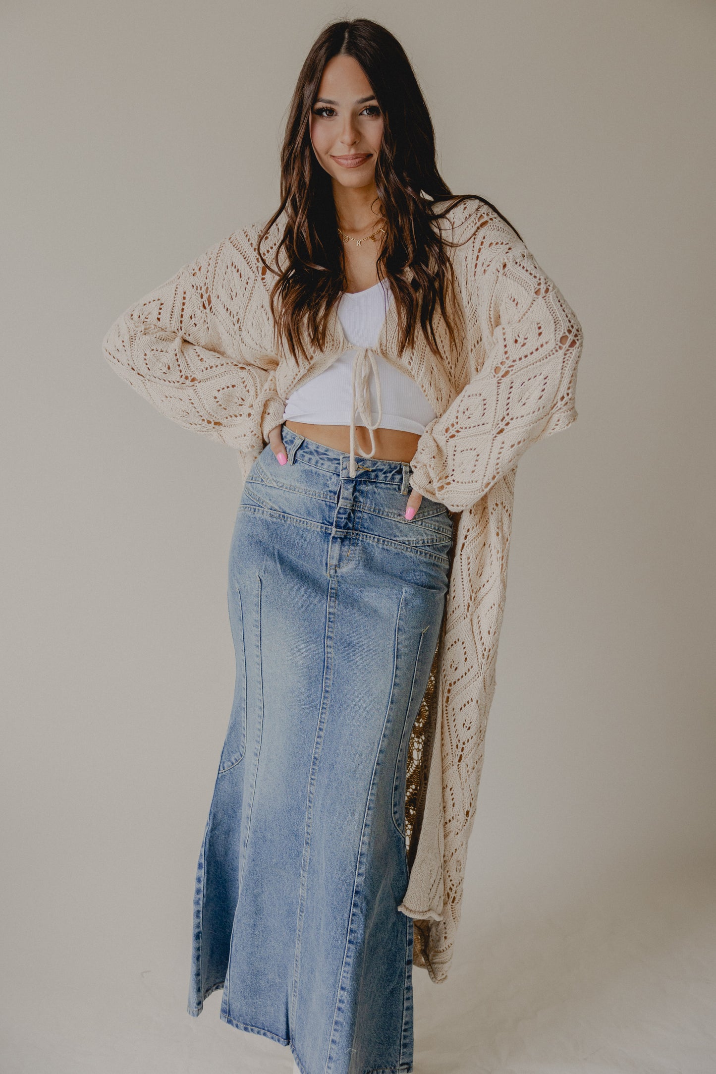 Load image into Gallery viewer, Behind The Scenes Maxi Skirt Denim
