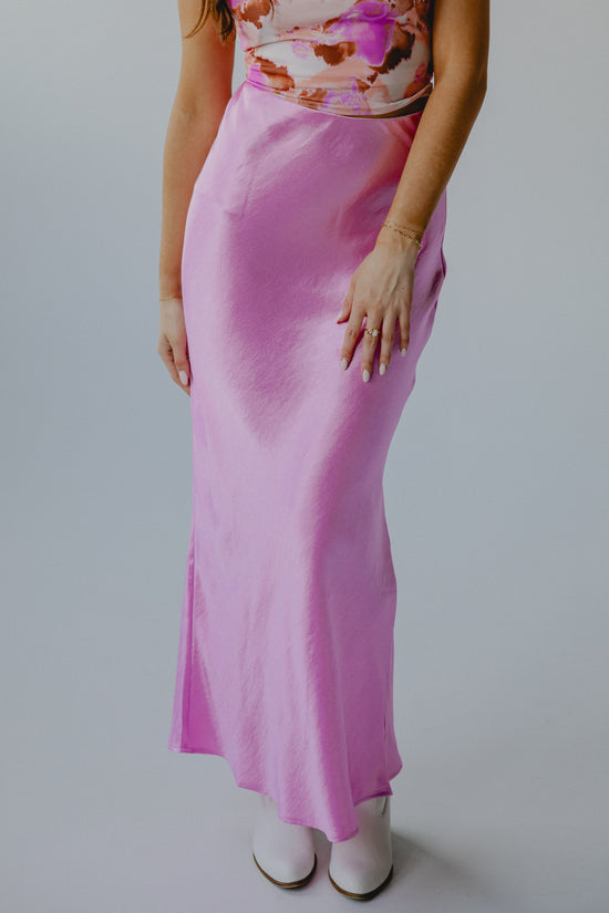 Load image into Gallery viewer, Dating A Royal Satin Midi Skirt
