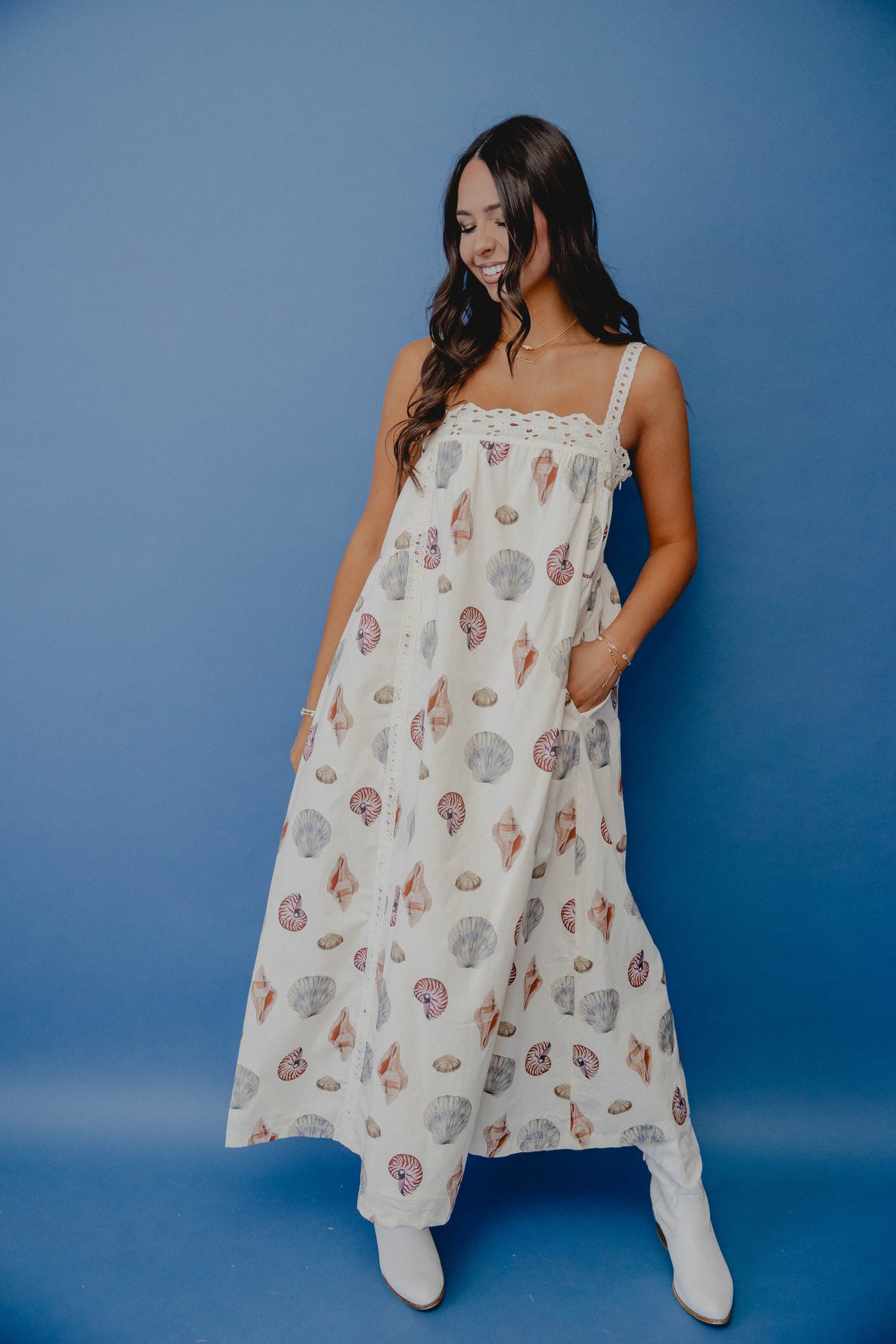Shell Comber Maxi Dress Ecru Shoreline Sugars Boutique Shell Comber Maxi Dress Ecru Shoreline Sugars Boutique