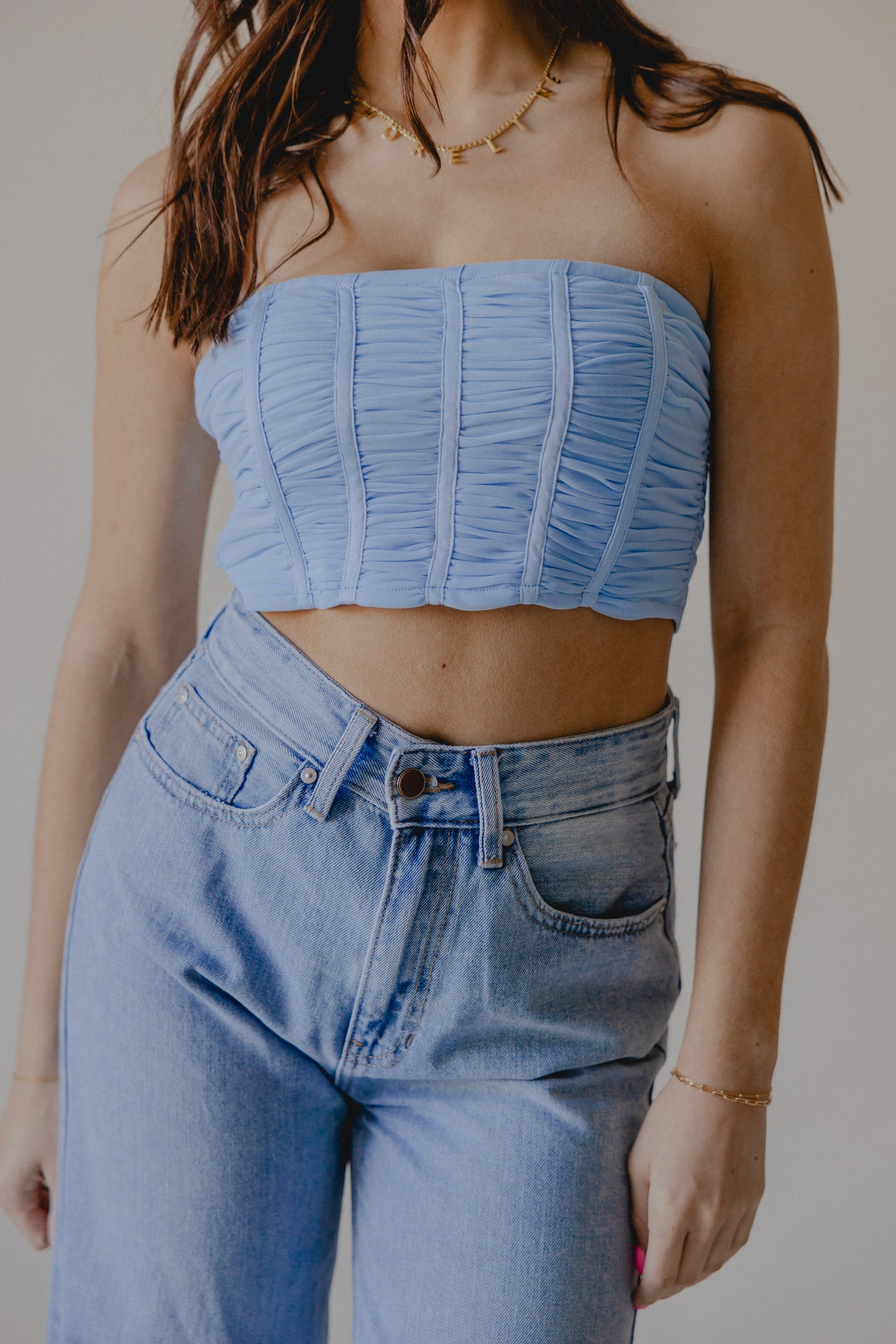 Sugar Frosted Ruche Tube Top