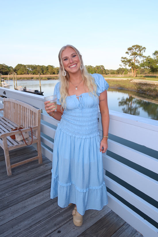 Honey Bunch Babydoll Maxi Blue