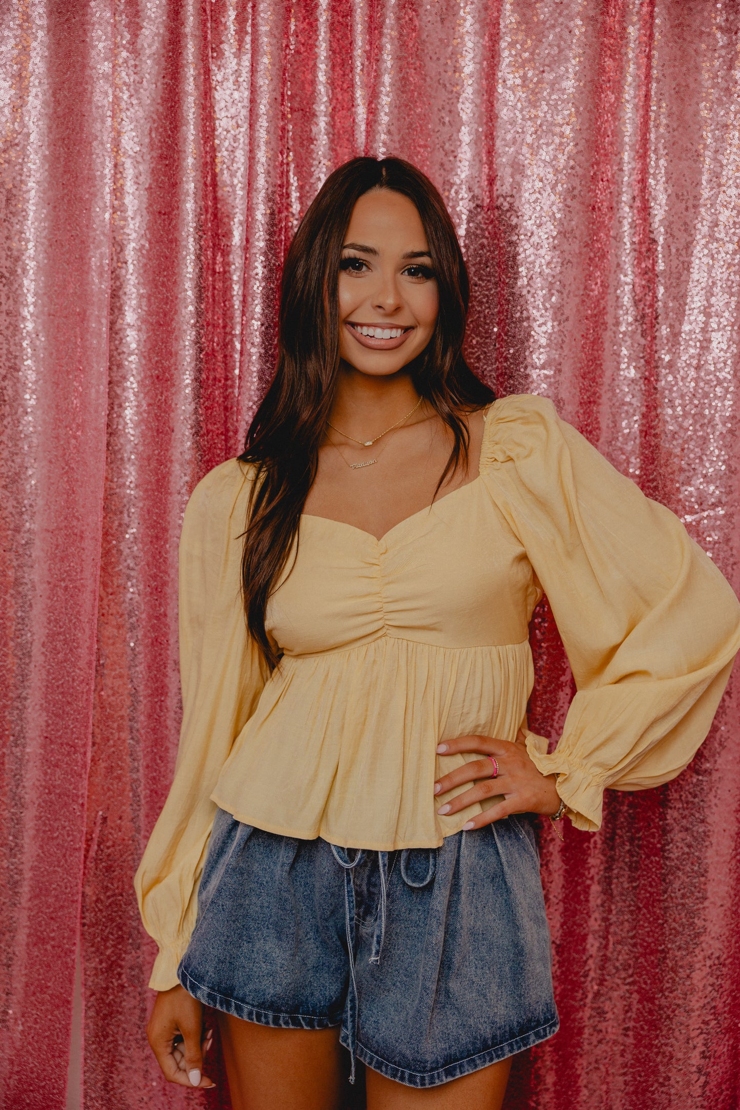 Vicious Cycle Babydoll Top Yellow