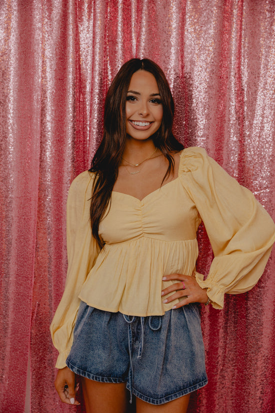 Vicious Cycle Babydoll Top Yellow