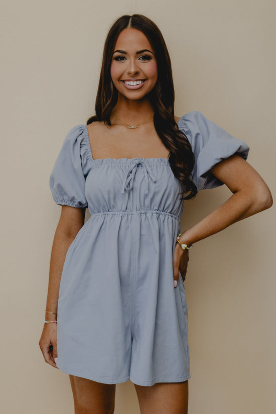 Wild Idea Babydoll Romper Baby Blue