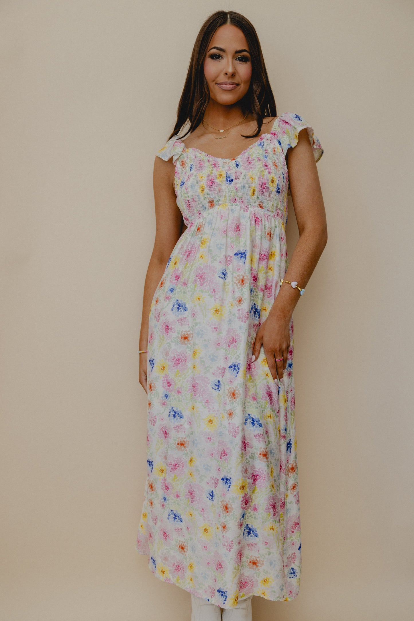 A La Mode Floral Maxi Fuschia Multi