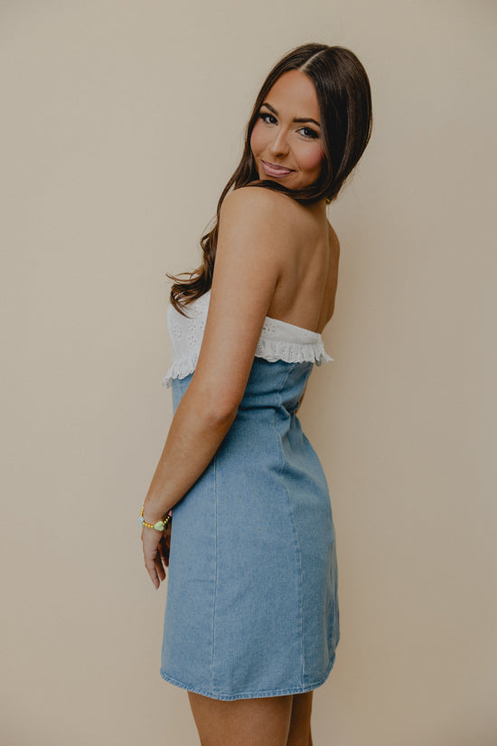 Lambert Eyelet Trim Dress Denim