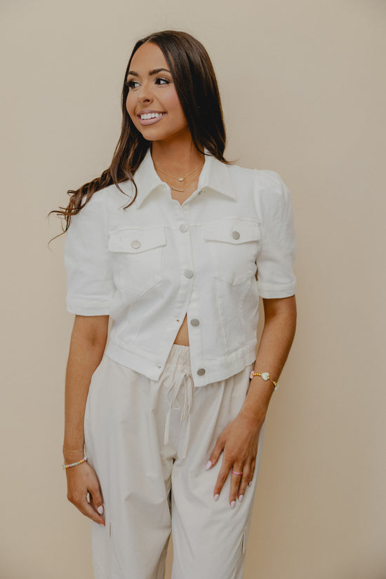 Memory Lane Denim Shacket White