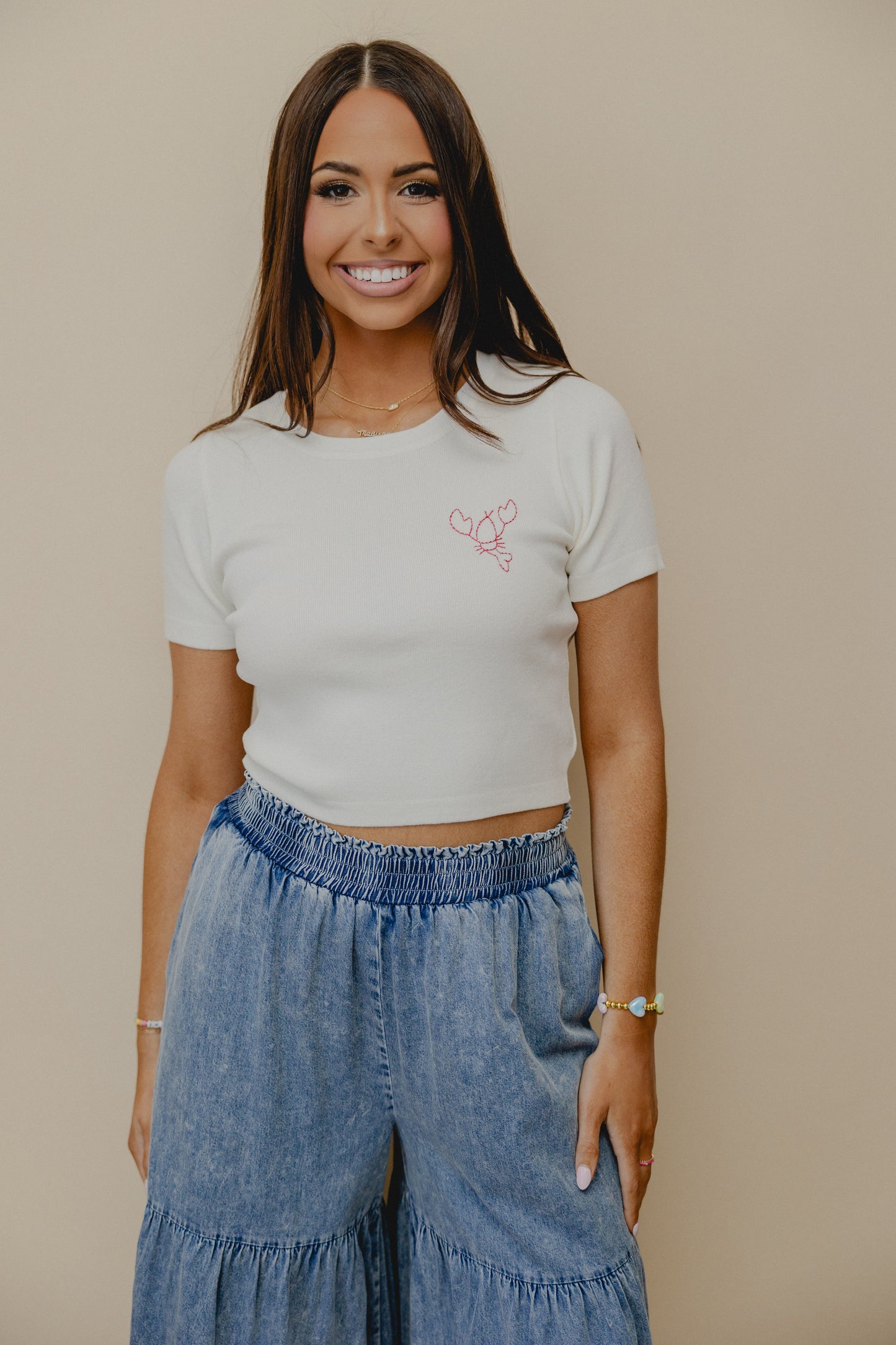 Dancing Lobster Tee White