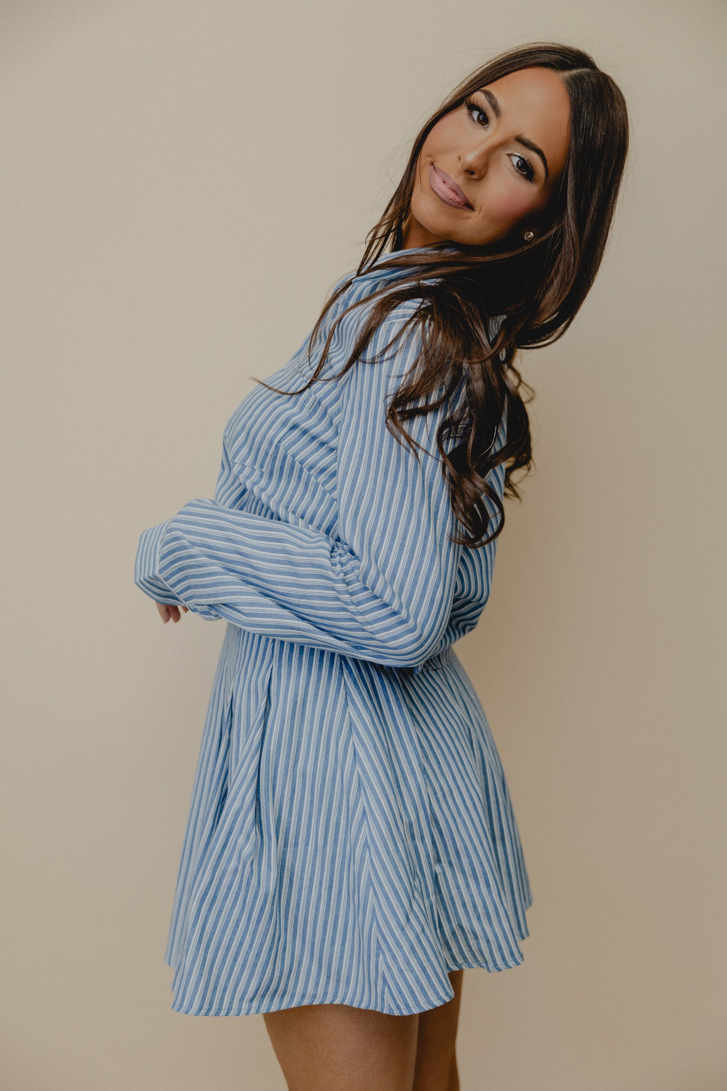 Market Day Pleated Mini Skirt Blue