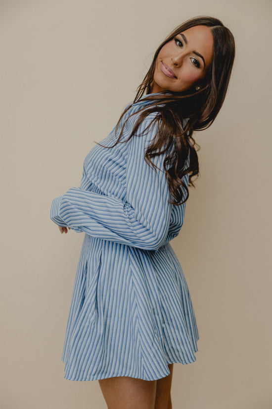 Market Day Pleated Mini Skirt Blue