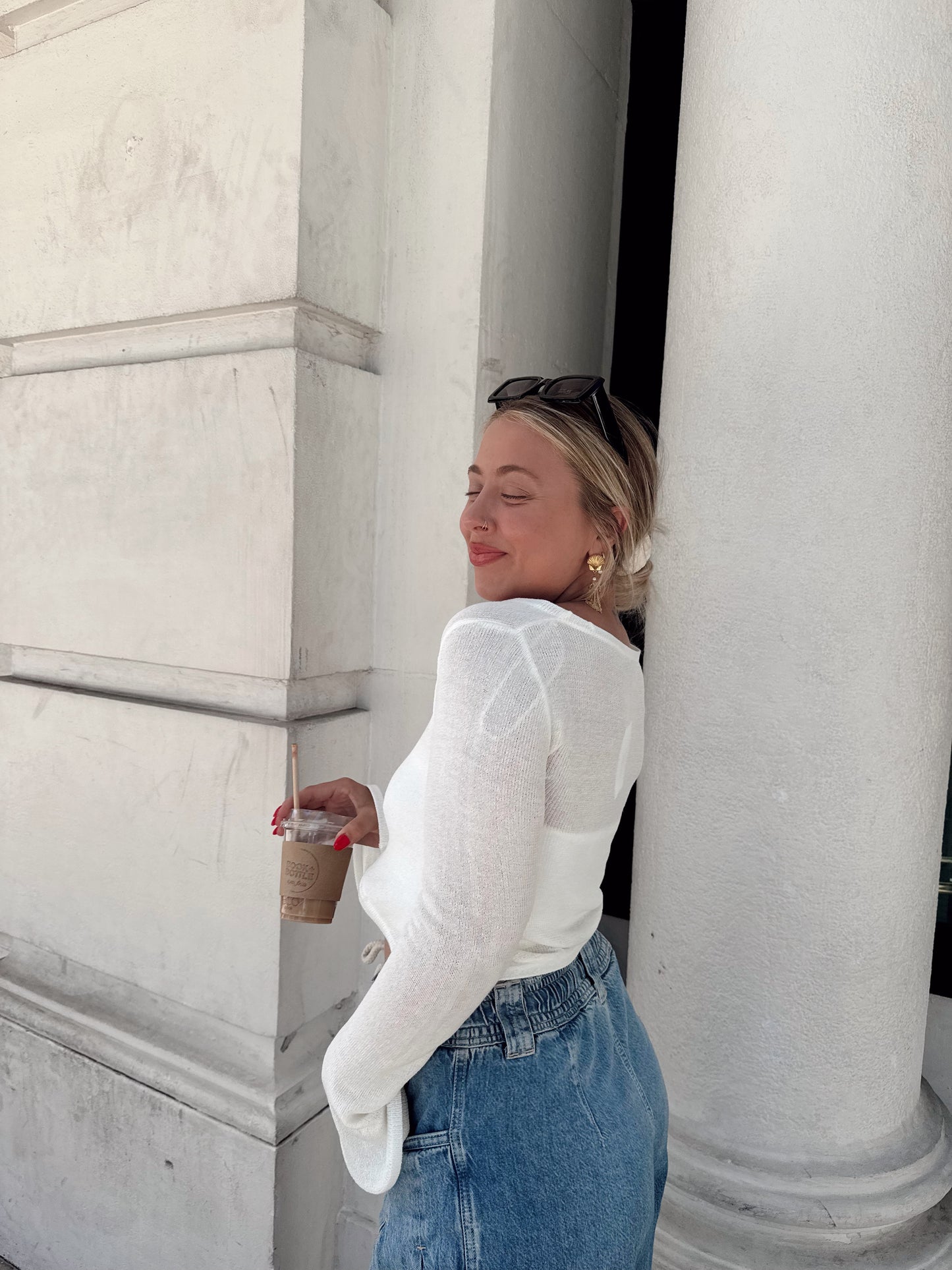 Standing Room Only Cardi Top Ivory