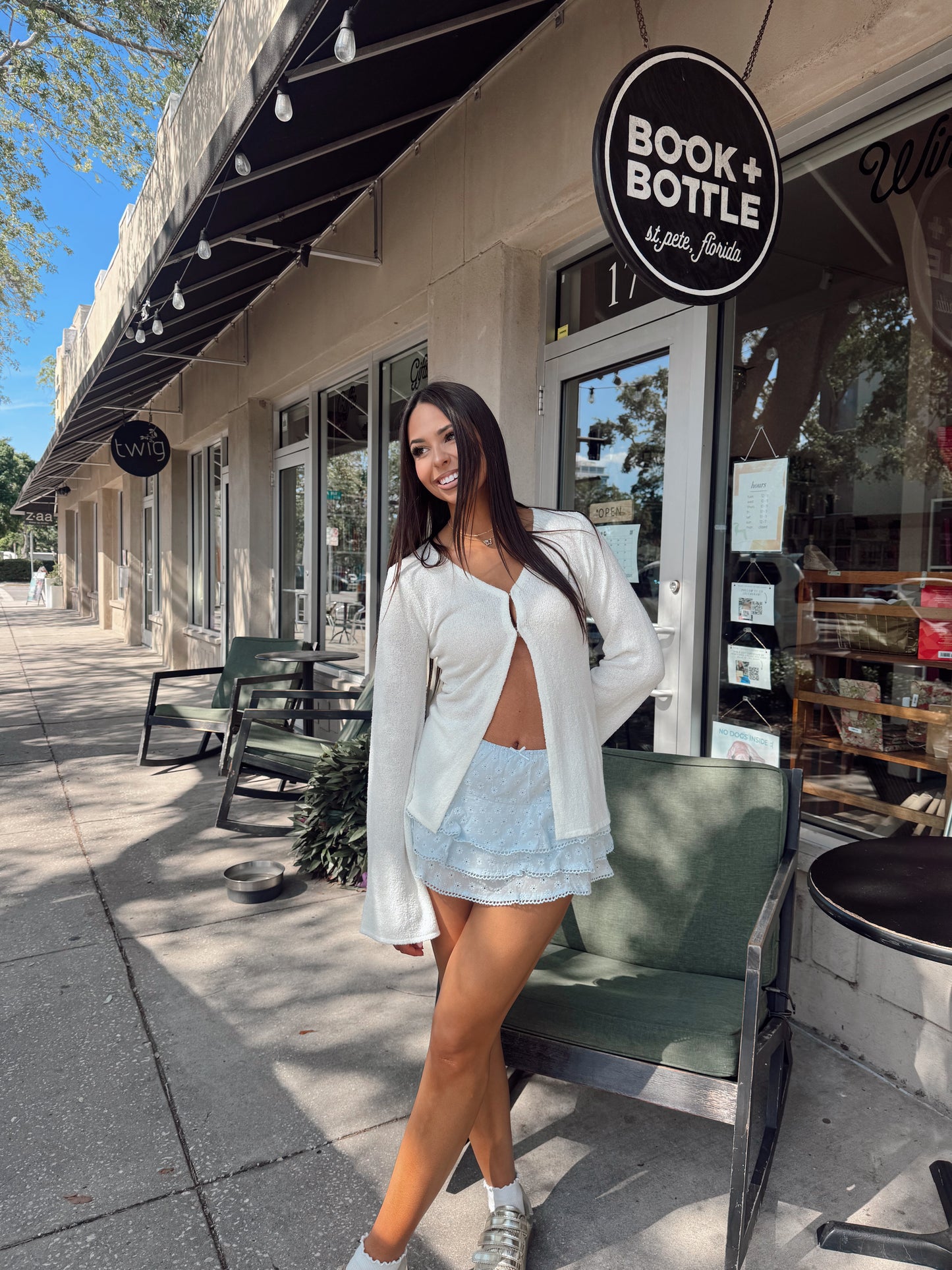 Little Space Knit Top White