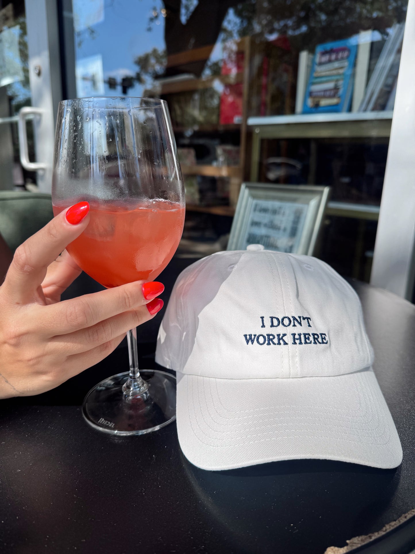 I Don't Work Here Embroidered Hat Ivory