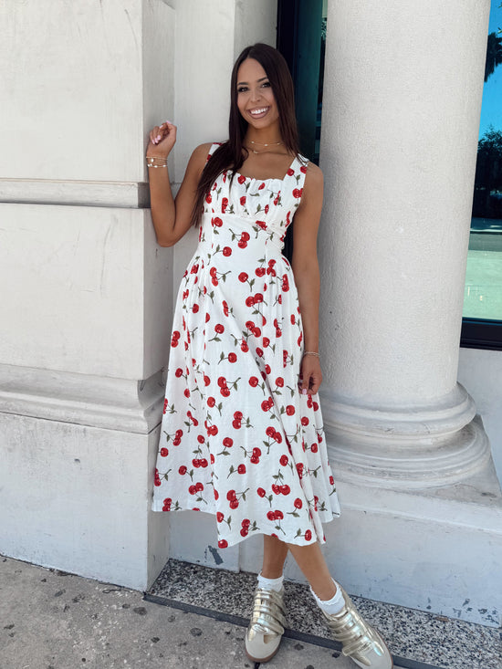 Cherry Cola Maxi Dress White