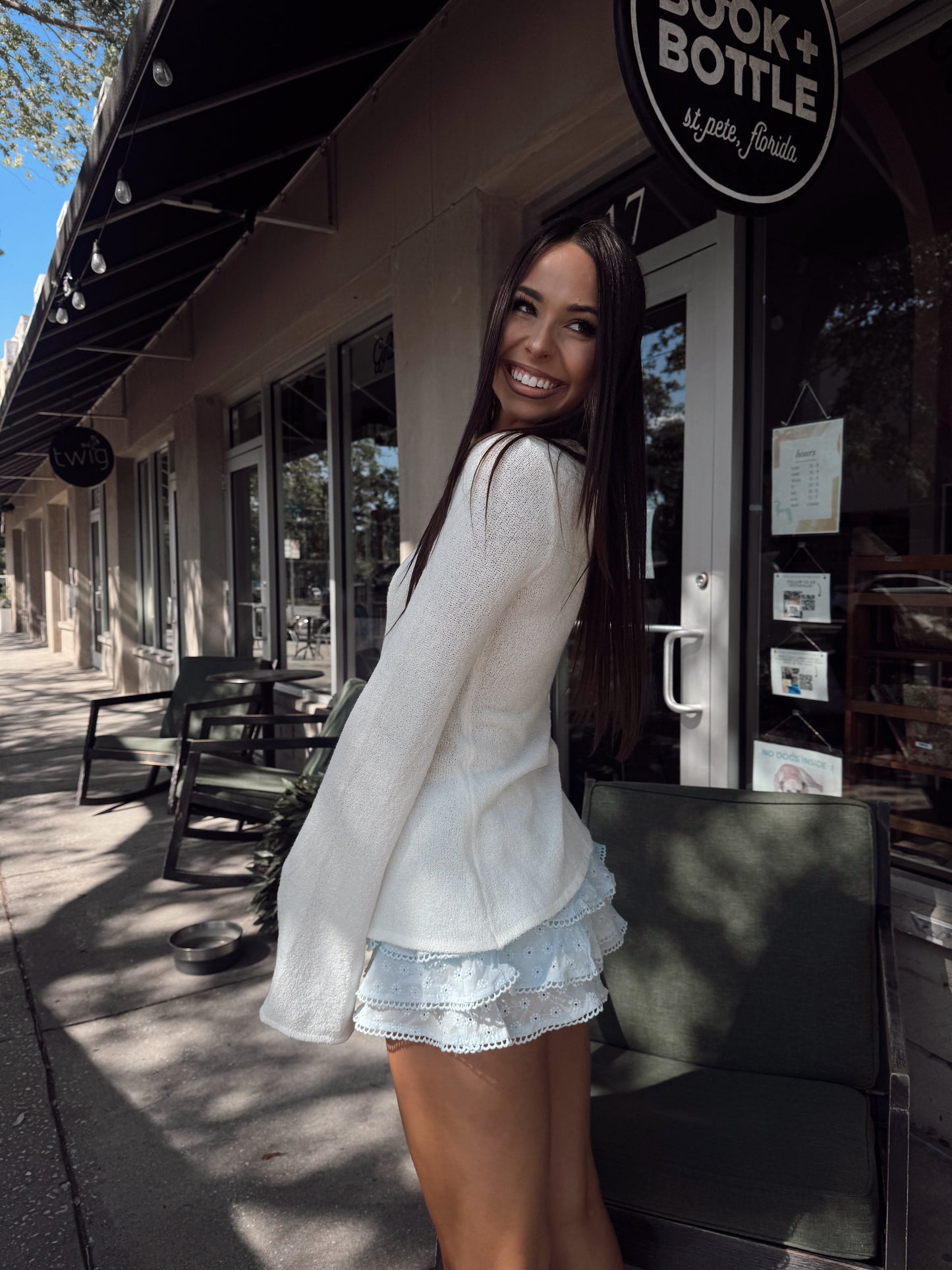 Little Space Knit Top White
