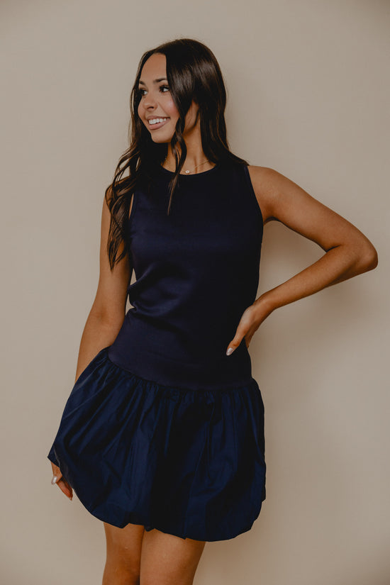 My Beau Bubble Hem Dress Navy