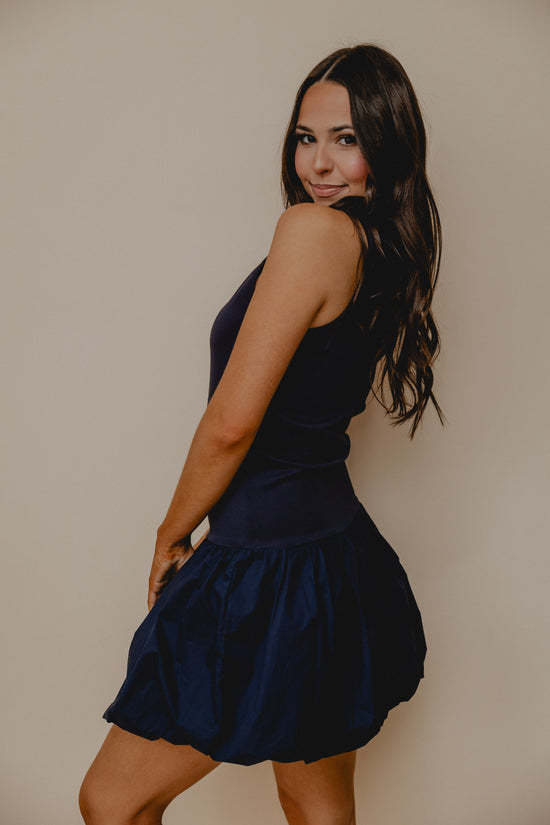 My Beau Bubble Hem Dress Navy